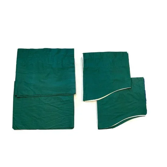 Vintage 1980s Thomasville Luxury Valances Curtains 4 Set Dark Hunter Green Rare